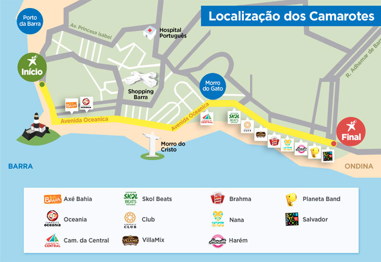 Localização camarotes Salvador 